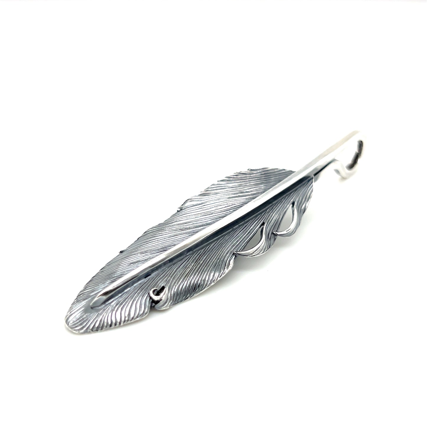 Jack Hsu Studio 2025 Summer Collection - Faith | Repousse Feather Long Pendant Necklace
