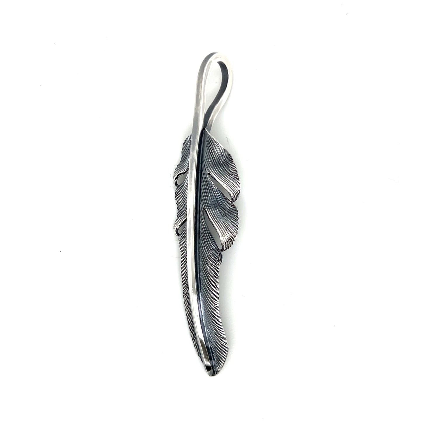 Jack Hsu Studio 2025 Summer Collection - Courage | Repousse Feather Long Pendant Necklace