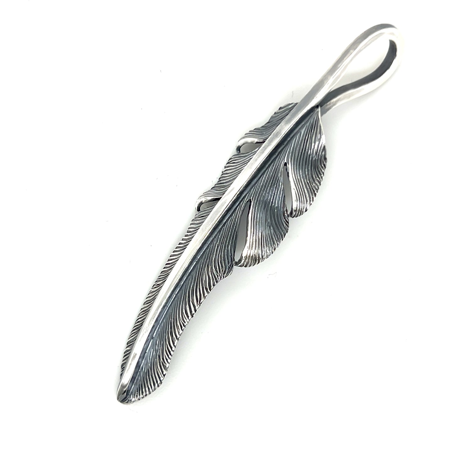 Jack Hsu Studio 2025 Summer Collection - Courage | Repousse Feather Long Pendant Necklace