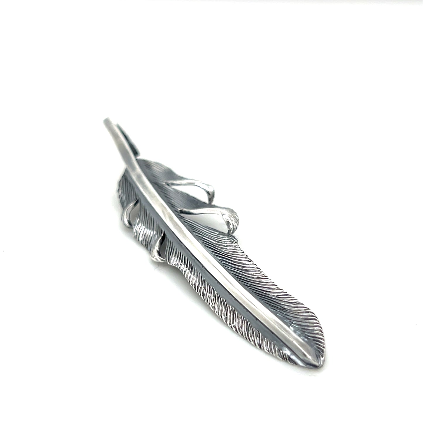 Jack Hsu Studio 2025 Summer Collection - Courage | Repousse Feather Long Pendant Necklace