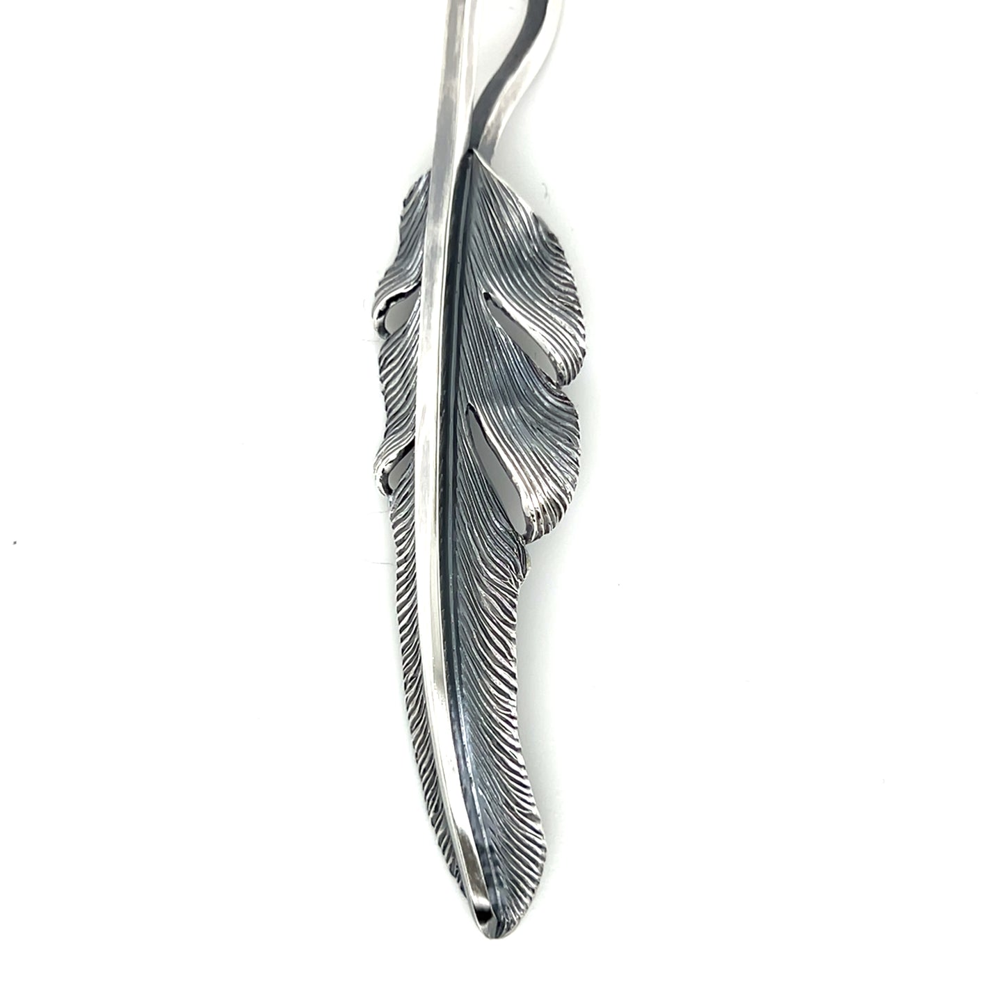 Jack Hsu Studio 2025 Summer Collection - Courage | Repousse Feather Long Pendant Necklace