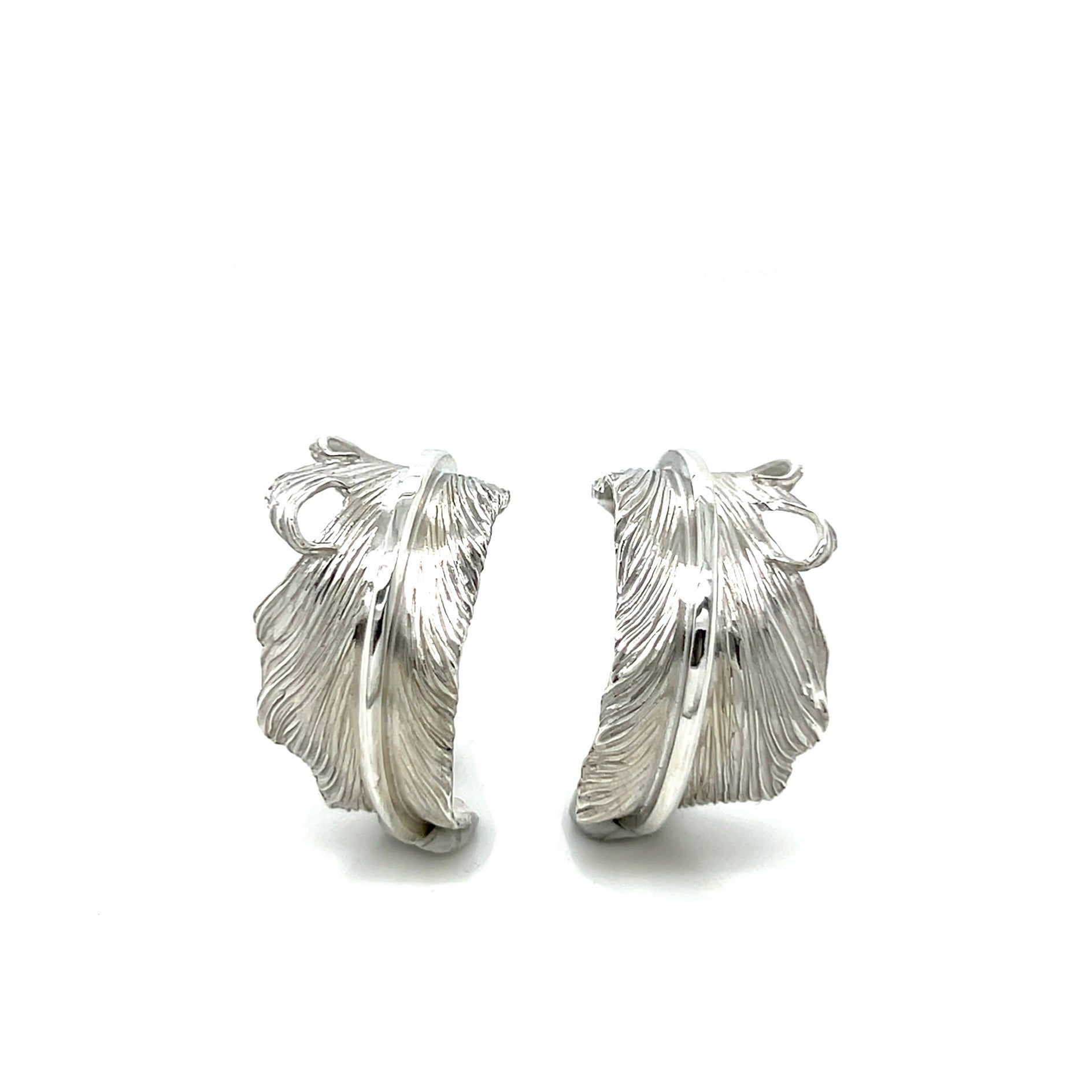 Jack Hsu Studio Made-to-Order Collection Repousse Feather Earrings