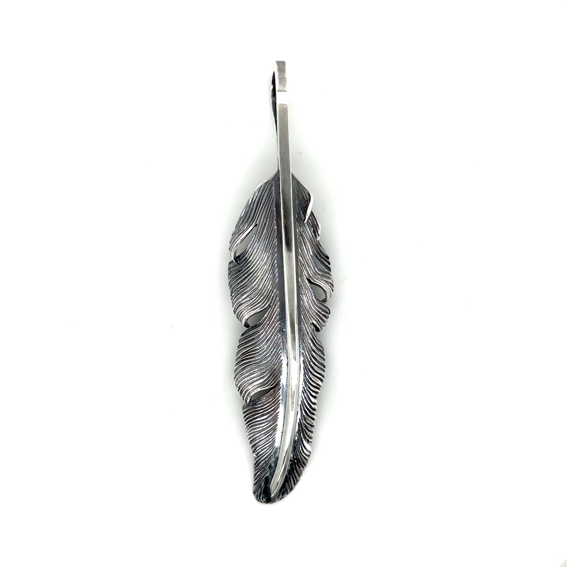 Jack Hsu Studio 2025 Summer Collection - Adventure | Repousse Feather Long Pendant Necklace