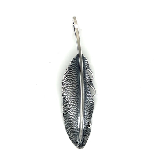 Jack Hsu Studio 2025 Summer Collection - Faith | Repousse Feather Long Pendant Necklace