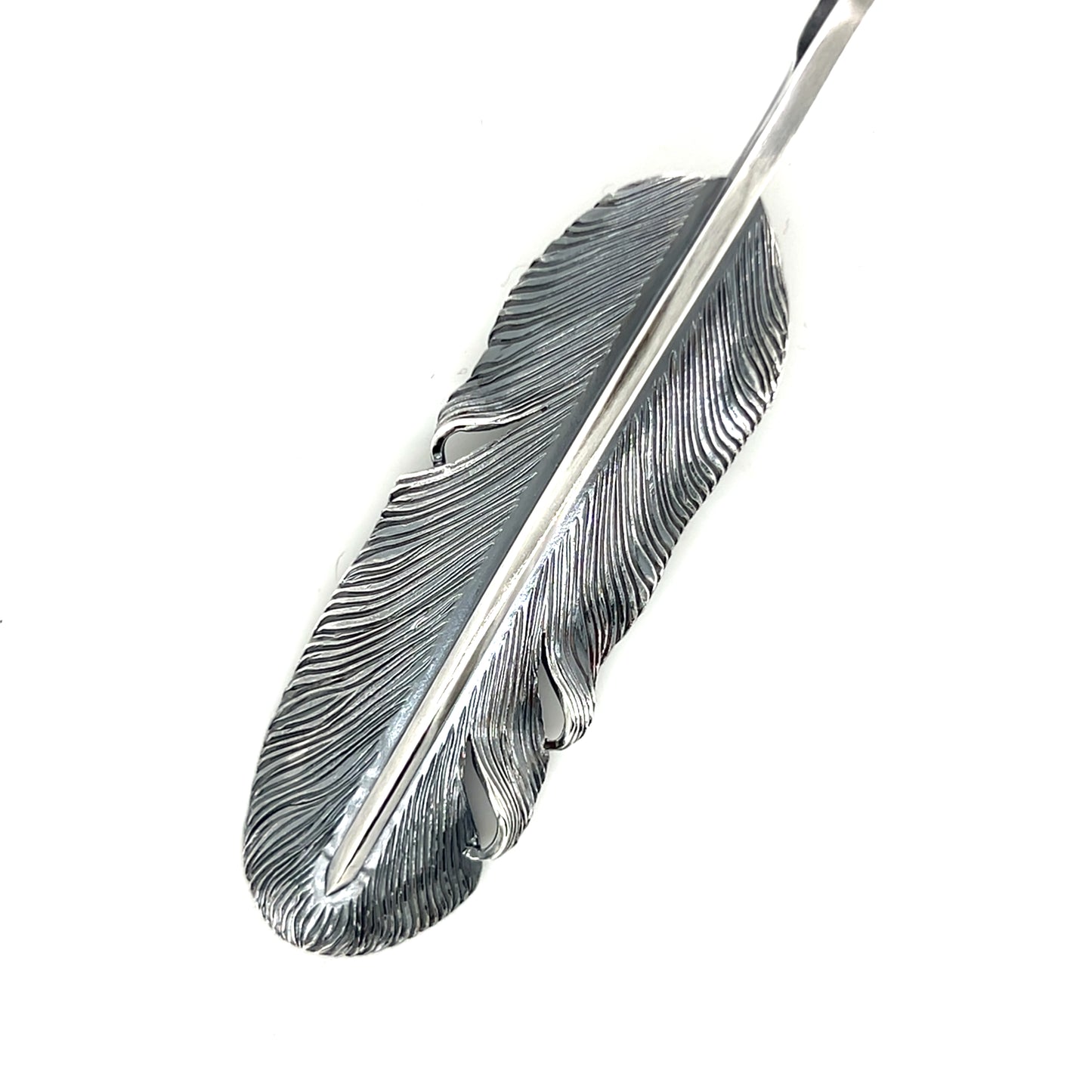 Jack Hsu Studio 2025 Summer Collection - Root | Repousse Feather Long Pendant Necklace
