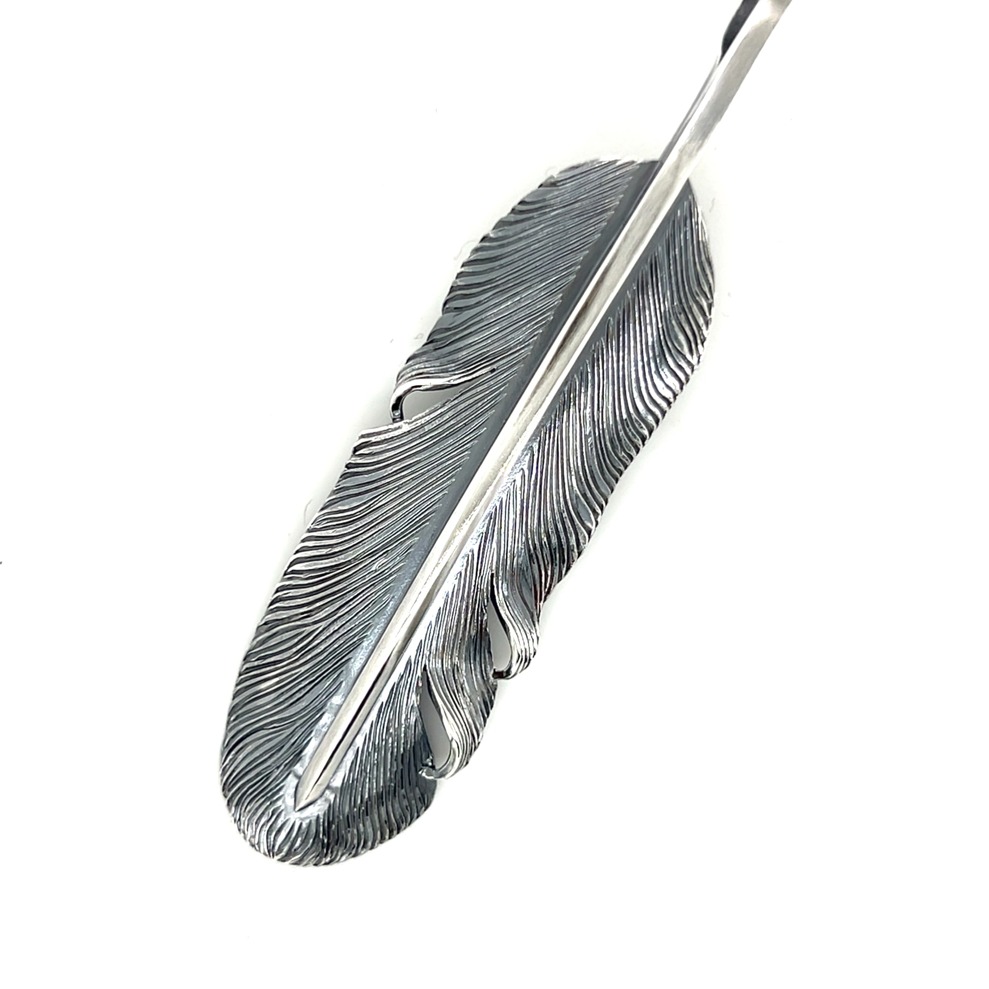Jack Hsu Studio 2025 Summer Collection - Root | Repousse Feather Long Pendant Necklace