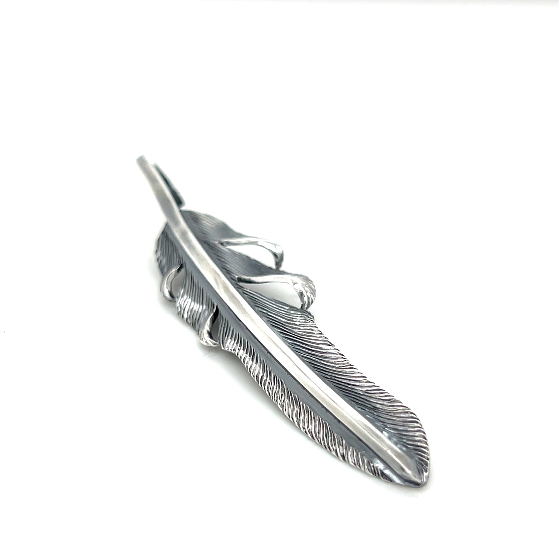 Jack Hsu Studio 2025 Summer Collection - Courage | Repousse Feather Long Pendant Necklace