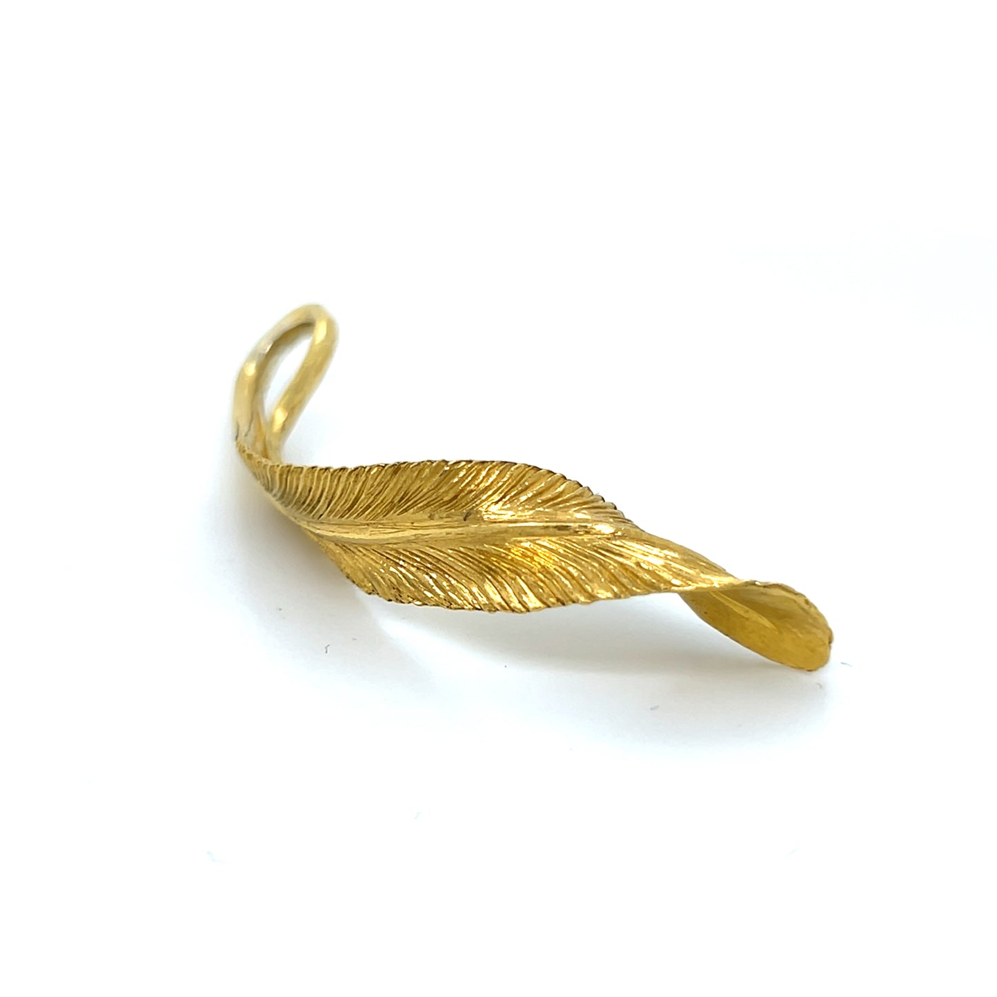 Jack Hsu Studio 2025 Summer Collection - Companion | Repousse 22K Gold Feather Pendant